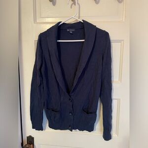 gap womens blue shawl collar - made w cashmere- medium